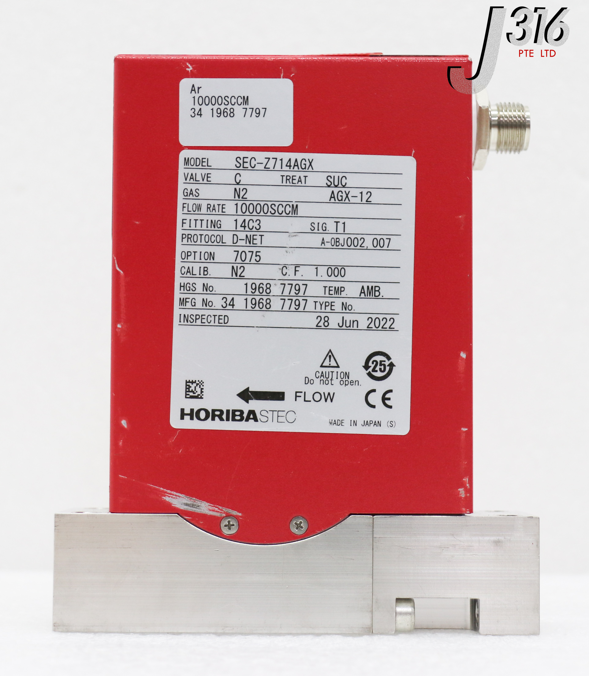 M75 HORIBA-STEC MFC, Z700 SERIES, SURFACE MOUNT, SEC-Z714AGX, AMAT ...